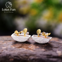 Lotus Fun Real 925 Sterling Silver Earrings Creative Handmade Fine Jewelry My Little Garden Stud Earrings for Women Gift Brincos