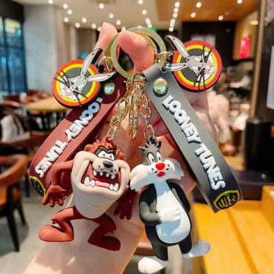For Anime Cute Bugs rabbit Keychain Cartoon Personality Epoxy Bag Pendant Key Chain Small Gift creative keyring