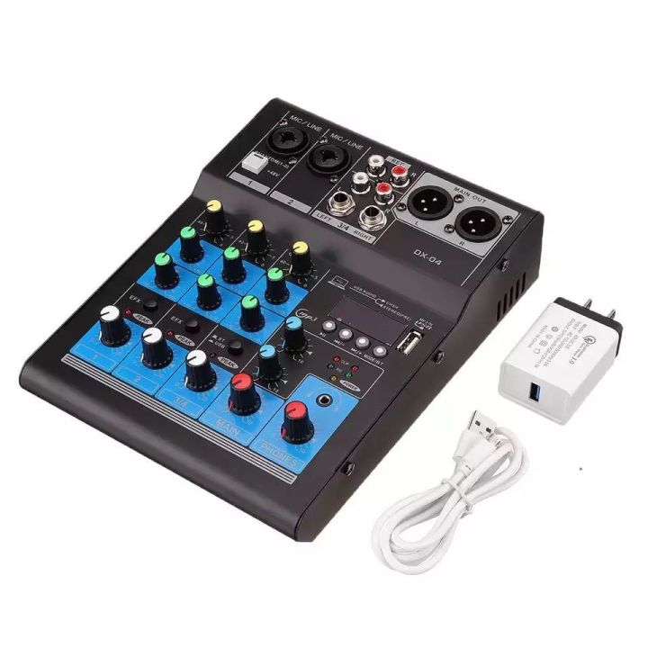 professional-4-ช่อง-usb-bluetooth-ผสม-dsp-usb-dj-เสียงคอนโซลผสม-48v-phantom-power