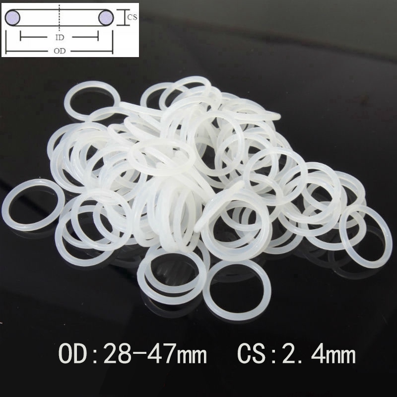 Cross Section 1.5mm Food Grade O Rings Seals Washers O.D 5mm-80mm Silicone White 