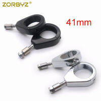 ZORBYZ รถจักรยานยนต์41มิลลิเมตรสีดำ โครเมี่ยมโลหะเลี้ยวเมาส้อมย้ายยึดหนีบสำหรับฮาร์เลย์