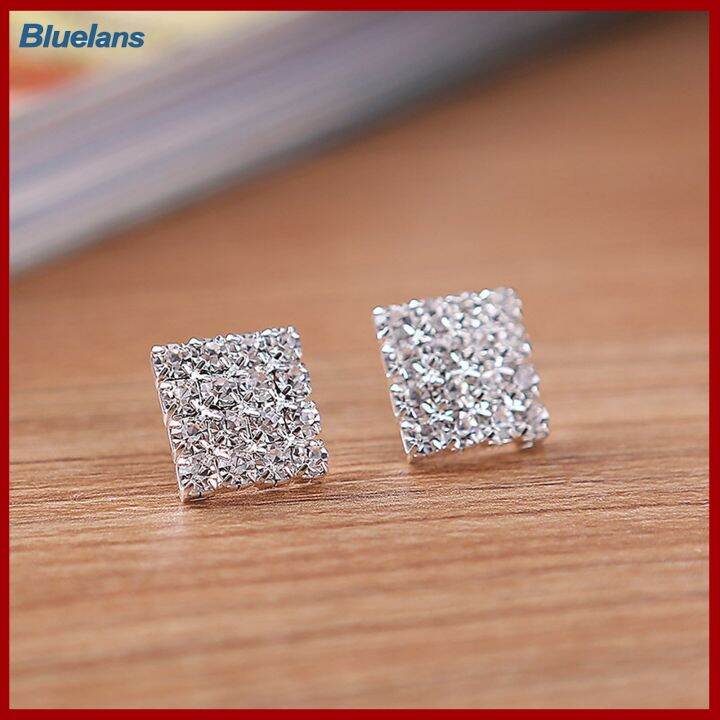 bluelans-ชุดเครื่องประดับพลอยเทียมหรูหรา1ชุดสำหรับผู้หญิงสร้อยคอโชกเกอร์คริสตัลเทียมเทียมสร้อยข้อมือเหมาะสำหรับงานแต่งงานของเจ้าสาว