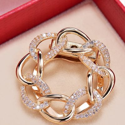 Trendy Vintage Rhinestone Flower Pearl Crystal Scarf Ring Korean Style Brooch Pins Shawl Clip Women Scarf Buckle Party Gifts