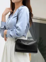 Womens Crossbody Small Bag Womens 2023 New European and American Fashion Genuine Leather Middle-Aged Mom Bag Soft Leather Shoulder Clutch 【JYUE】