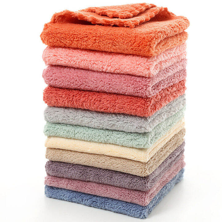 cw-4-pcsset-hand-towels-small-25x25cm-coral-fleece-solid-color-face-towel-for-kids-good-water-absorption-dish-towel-bath-towel