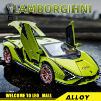 LEO 1:32 รถโมเดลLamborghini SIANมีเสียงและไฟ,โมเดลรถอัลลอยของเล่นสำหรับเด็กผู้ชายรถของเล่นเพื่อการศึกษาเด็กเปิดประตูได้