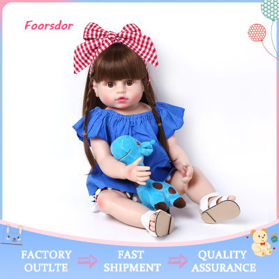 Reborn Vinyl 55CM Bebe Rerborn Baby Doll Silicon Toddler Girl Princess Toy Very Soft Full Body Silicone Girl Doll