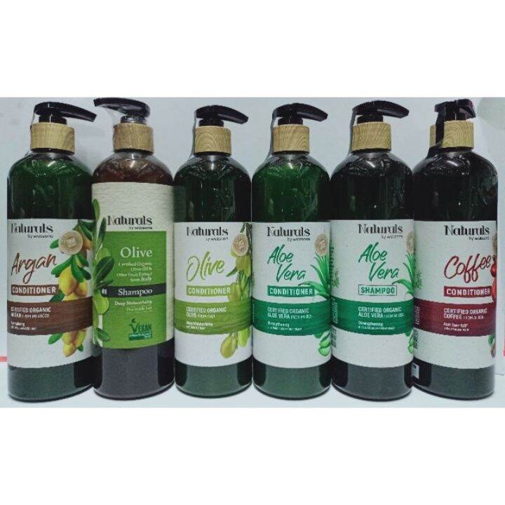 WATSONS NATURALS SHAMPOO CONDITIONER ARGAN OIL /ALOE VERA/OLIVE/COFFEE