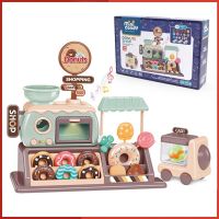 Play Food Simulation Bread Coffee Cake Shopping Cash Register Toys Kids Coffee Machine Toy Set Miniature Pretend For Children