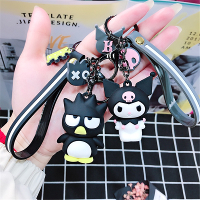 พวงกุญแจ Sanrio Kitty Melody Keroppi Badtz Pom Purin Cinnamoroll Kuromi แหวนโซ่กุญแจสำหรับตกแต่งกระเป๋าสุภาพสตรีจี้เล็กๆน้อยๆ