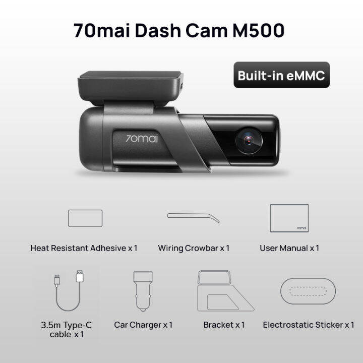 2022ใหม่70mai-dash-cam-m500รถ-dvr-กล้องบันทึกในตัว-gps-adas-1944จุด170fov-24h-ที่จอดรถตรวจสอบ-emmc-ในตัวการจัดเก็บ