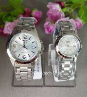 นาฬิกาคู่รัก Casio แท้ สำหรับชายและหญิง รุ่น MTP-1215A-7A , LTP-1215A-7A สายสแตนเลส รุ่นขายดี - มั่นใจ ของแท้ 100% รับประกันสินค้า 1 ปีเต็ม