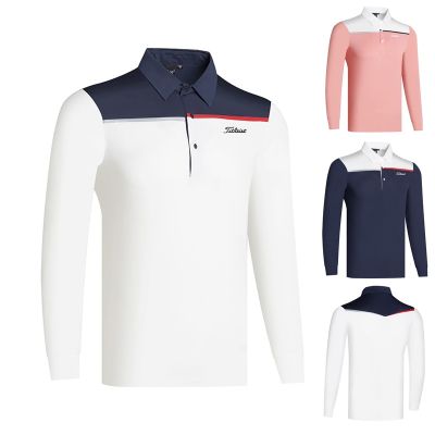 Golf clothing casual sweat-absorbing long-sleeved mens quick-drying breathable outdoor sports POLO shirt loose top Master Bunny J.LINDEBERG FootJoy Castelbajac UTAA Odyssey ANEW Honma☃