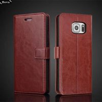 [Woo Fashion Case] เคสหนังกระเป๋าเก็บบัตรสำหรับ Samsung Galaxy S6 S 6 Edge Pu เคสแบบพับปิดได้ย้อนยุคกระเป๋าสตางค์โทรศัพท์เคสตุ้งติ้งโทรศัพท์ธุรกิจ