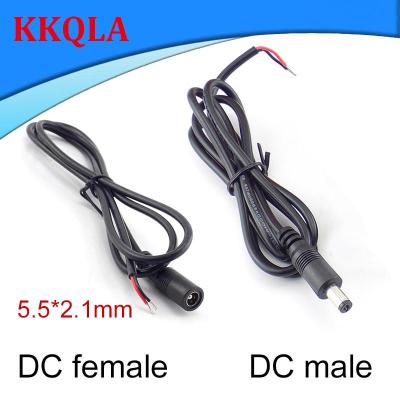 QKKQLA 1M DC Male Female Connector Wire Power supply cord cable 12V Extension for CCTV LED strip light Adapter 5.5*2.1mm cords