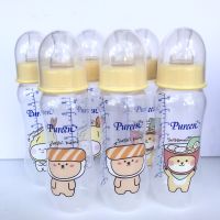 Pureen ขวดนมคอแคบ PP ขนาด 8 Oz. แถมฟรีจุกนมซิลิโคน Size M (แพ็ค 6 สุดคุ้ม)