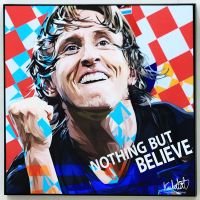 Luka Modric ฟุตบอลสติกเกอร์ติดผนังโปสเตอร์คำพูดการวาดรูปภาพกรอบป๊อปอาร์ตฟุตบอลเรอัลมาดริดโครเอเชีย