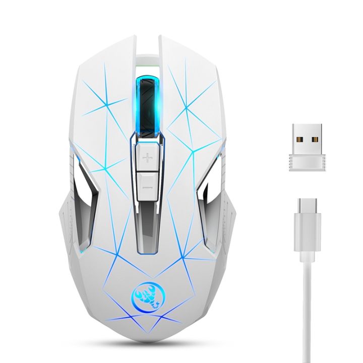 hxsj-t300-wireless-2-4g-mouse-ergonomic-mouse-2400-dpi-optical-mouse-rgb-backlight-mute-gaming-mouse-black