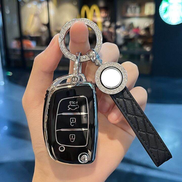 3-buttons-tpu-car-flip-key-case-cover-shell-fob-for-hyundai-creta-i20-i10-ix35-ix45-tucson-elantra-santa-fe-solaris-keychain