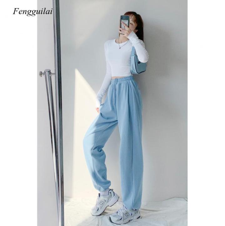 sky-blue-slacks-womens-2021-spring-and-autumn-high-waist-harlan-leggings-sports-pants