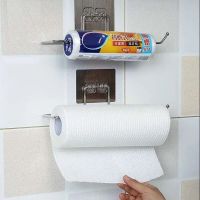 Self-Adhesive Kitchen Toilet Paper Holder Towel Gloves Tissue Rack Roll Paper Holder Stand Storage Rack Bathroom Accessories Toilet Roll Holders