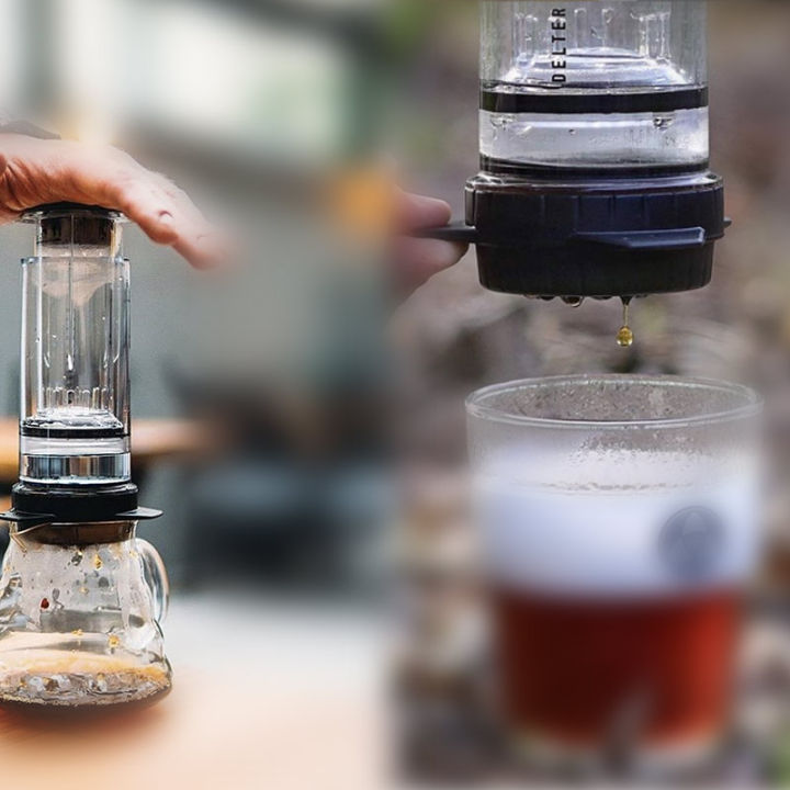 เครื่องทำกาแฟพกพา-delter-coffee-press-400ml-เป็นเครื่องชงกาแฟใช้แรงดันอากาศที่ใช้วิธีการชงแบบกดฉีด