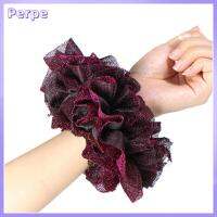 PERPE ชุดคลุมศีรษะ ขนาดใหญ่ scrunchies กำมะหยี่สีทอง ศิลปะผ้าศิลปะ แหวนผมผ้ากำมะหยี่เงายืดหยุ่น ที่มีคุณภาพสูง อีลาสติก เชือกมัดผมหางม้าแวววาว ผมเส้นผม