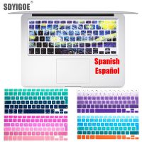 Spanish Colorful keyboard Protective Film For Mac Book pro 13air 15 Retina A1466 A1502A1398A1278 EU Silicone Keyboard Cover Skin