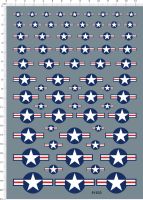 Detail Up All Size Scale US Air Force USAF Star Markers Model Kit Water Decal