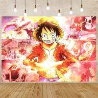 หมวกฟาง Luffy ฉากหลัง O-Ne ชิ้นโปสเตอร์ฉากหลังแขวนผนังอะนิเมะแบนเนอร์วันเกิดอุปกรณ์ปาร์ตี้210*150ซม.