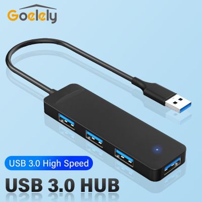 Goelely USB ฮับ3.0พอร์ต4 USB 3.0พอร์ตความเร็วสูง USB สำหรับโอนย้ายข้อมูลความเร็วสูงตัวขยาย USB2.0 USB ฮับตัวแยกสำหรับโน็คบุคตั้งโต๊ะ4-In-1ฮับ Feona