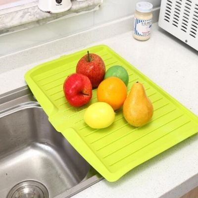 【CC】 Drain Rack Silicone Dish Drainer Tray Large Sink Drying Worktop Organizer for Dishes Tableware