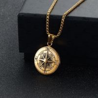 Mens Compass Necklace Pendant