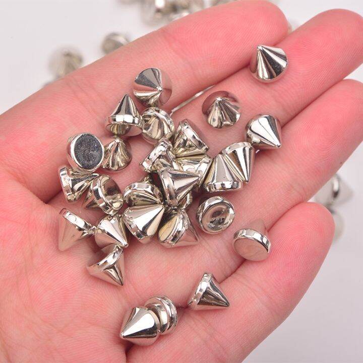 junao-8mm-10mm-silver-gold-color-studs-spikes-plastic-decorative-rivet-punk-rivets-for-leather-clothes-jewelry-making-crafts