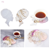 ?【Lowest price】FG แอฟริกาหญิงซิลิโคนเรซิ่นแม่พิมพ์ DIY ทำ Coaster CUP Holder CRAFT Mold