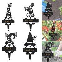 Garden Gnomes Metal Plant Labels Vegetable Herb Markers Outdoor Multiple Choices