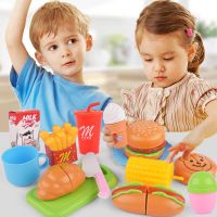 Pretend Play Food Set for Kids Simulation Kitchen Toys Miniature Items With Storage Basket Children Educational Games Toy Gifts