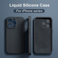 Original Square Liquid Silicone Phone Case For iPhone 14 12 11 13 Pro Max Mini X XS XR 7 8 Plus Full Protection Shockproof Cover