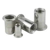 LUHUICHANG 50pcs Stainless Steel Flat Head Rivet Nuts Set M4 M5 M6 Insert Reveting Multi Size Rivet Nuts