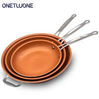 Onetwone Non-Stick ทองแดงกระทะสำหรับทอด Skillets เคลือบเซรามิคเหนี่ยวนำเตาอบอาหารหม้ออาหารเครื่องครัวครัวไข่แฮม Skillet เครื่องทำซอสเครื่องมือกระทะผัด Chef กระทะไข่เจียว Pan