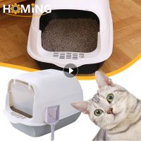 Cat Excrement Basin Lift Cover With Spoon Pet Litter Box Splash Proof Odor Proof Clean Basin Pet Bedpan Toilet Pets Supplies