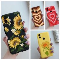 เคสสำหรับ Xiaomi Redmi A2 Plus เคสซิลิโคนรูปหัวใจดอกทานตะวันเคสสำหรับ Redmi A2หลังป้องกันเต็มรูปแบบ TPU แบบนิ่มบวก A2 + กันชนเคสโทรศัพท์สำหรับเด็กหญิงเด็กชาย