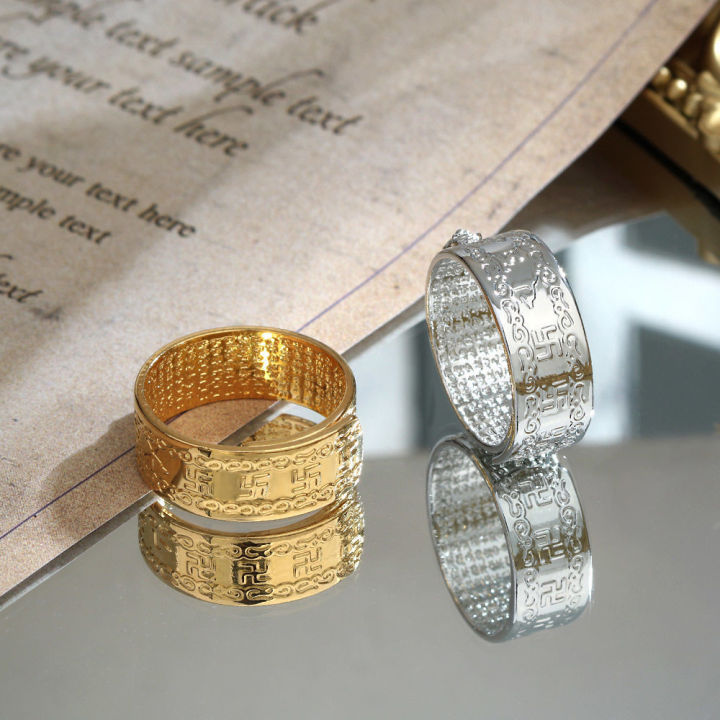 แฟชั่นแหวนพุทธสวัสติกะตัวละครชายและหญิงแหวนแฟชั่นปี่เซียะโชคดี-แหวนทอง-แหวนเงิน-นำความมั่งคั่ง-รับโชคดี-ปัดเป่าวิญญาณชั่วร้าย-แหวนพระเครื่องโชคดีจริง-พระสูตร-พระสูตรหัวใจ