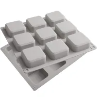 2 Pack Silicone Soap Molds 9 Cavities Square Soap Mold DIY Handmade Silicone Mold for Soap Making