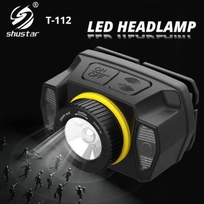 Super Bright XPG LED Headlamp with Infrared Sensor Rotatable Zoom Headlight Built-in Rechargeable Lithium Battery for Expedition