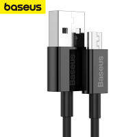 สายไมโคร USB จาก Baseus สามารถสายเคเบิลข้อมูลสายชาร์จ USB เข้ากับ2A ขนาดเล็กเพื่อสายชาร์จแบตเตอรี่ USB Samsung Xiaomi ได้