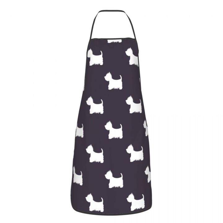 เวสต์ไฮท์แลนด์เทอร์เรียร์ผ้ากันเปื้อน-westie-ของใช้ในครัวเรือนลายพิมพ์ผ้ากันเปื้อนลายสุนัขทำสวนครัว