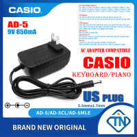 【Best value】 9V 850mA AC/DC อะแดปเตอร์ AD-5 ADR-8สำหรับ Casio LK-40 LK-41 LK-42 LK-43(JC) LK-44 LK-45 Casiotone ดิจิตอลเปียโนคีย์บอร์ดแหล่งจ่ายไฟ