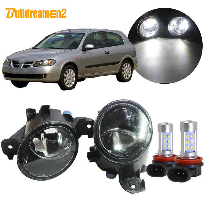 buildreamen2สำหรับ-nissan-almera-2-ii-hatchback-n16-h11รถหมอกชุดหลอดไฟ-drl-12v-2001-2002-2003-2004-2005-2006