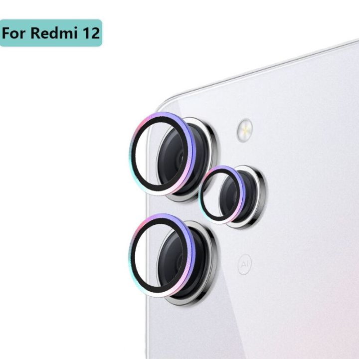 เคสฝาครอบเลนส์ป้องกัน-redmi12ทำจากโลหะสำหรับ-xiaomi-redmi-12ทุกรุ่น-กระจกนิรภัยบนกล้องทำจากโลหะ